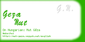 geza mut business card