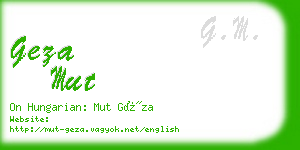 geza mut business card